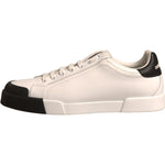 Dolce & Gabbana White Leather Logo Portofino Sneakers Shoes