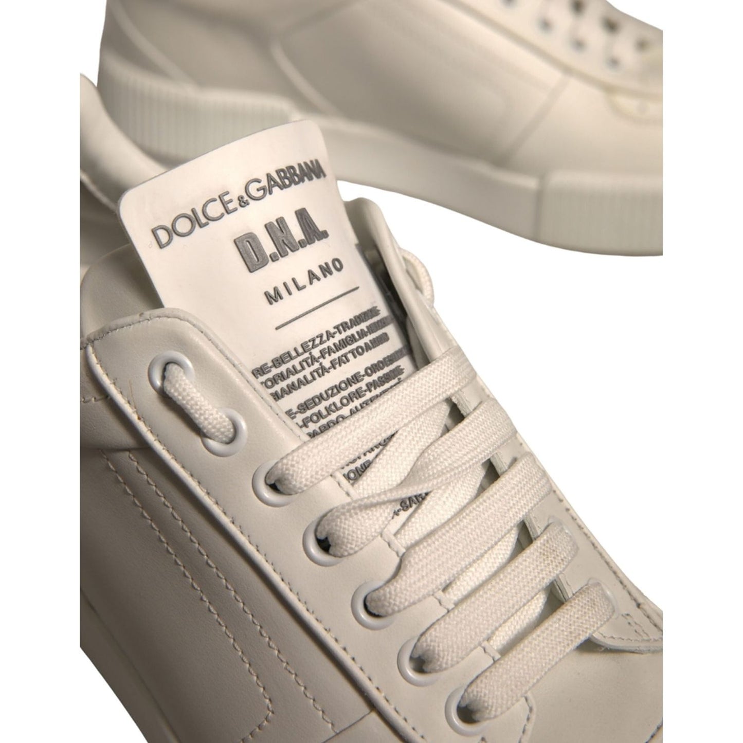 Dolce & Gabbana White Miami Leather Low Top Sneakers Shoes