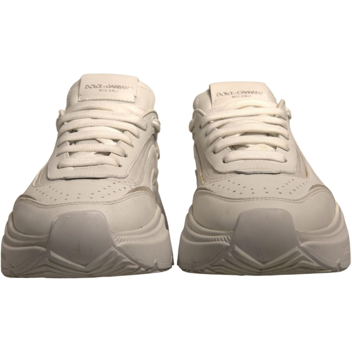 Dolce & Gabbana White Daymaster Leather Low Top Sneakers Shoes