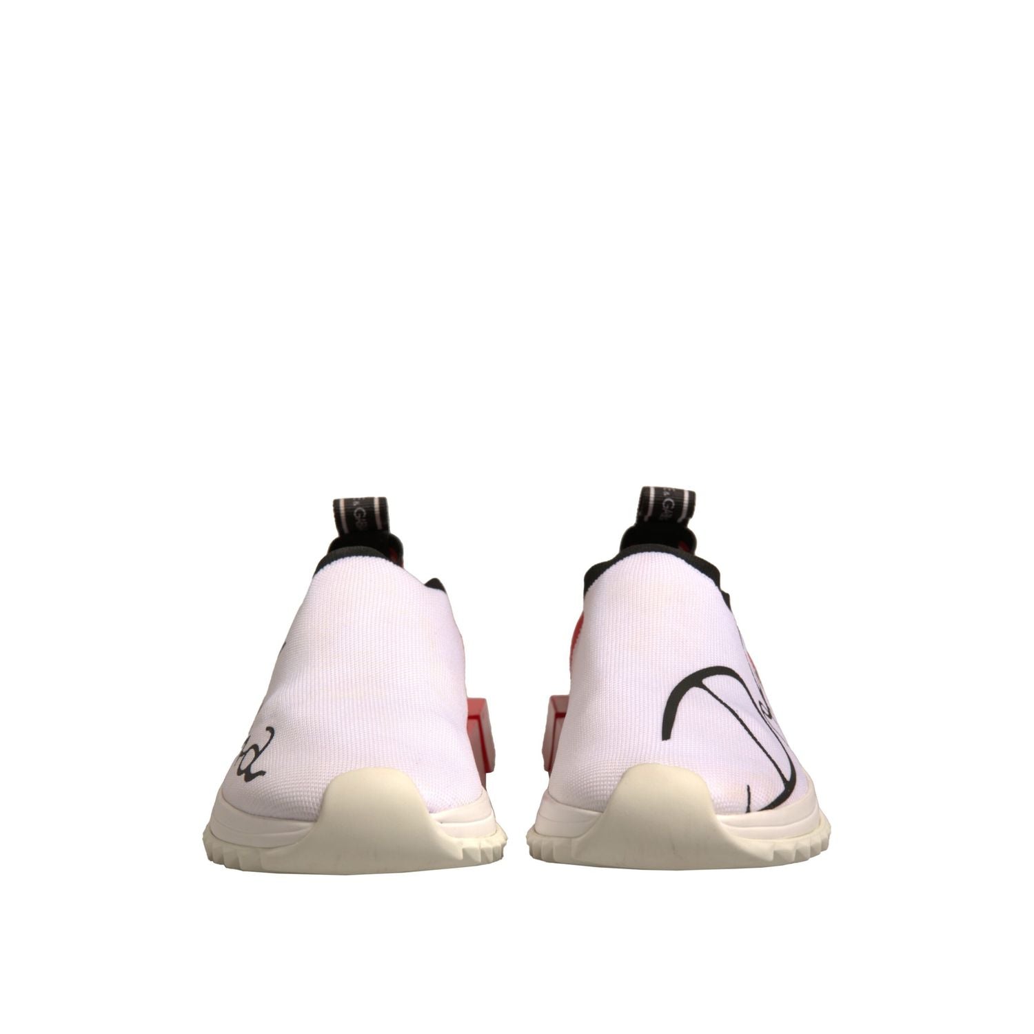 Dolce & Gabbana White Red Low Top Sorrento Sneakers Shoes