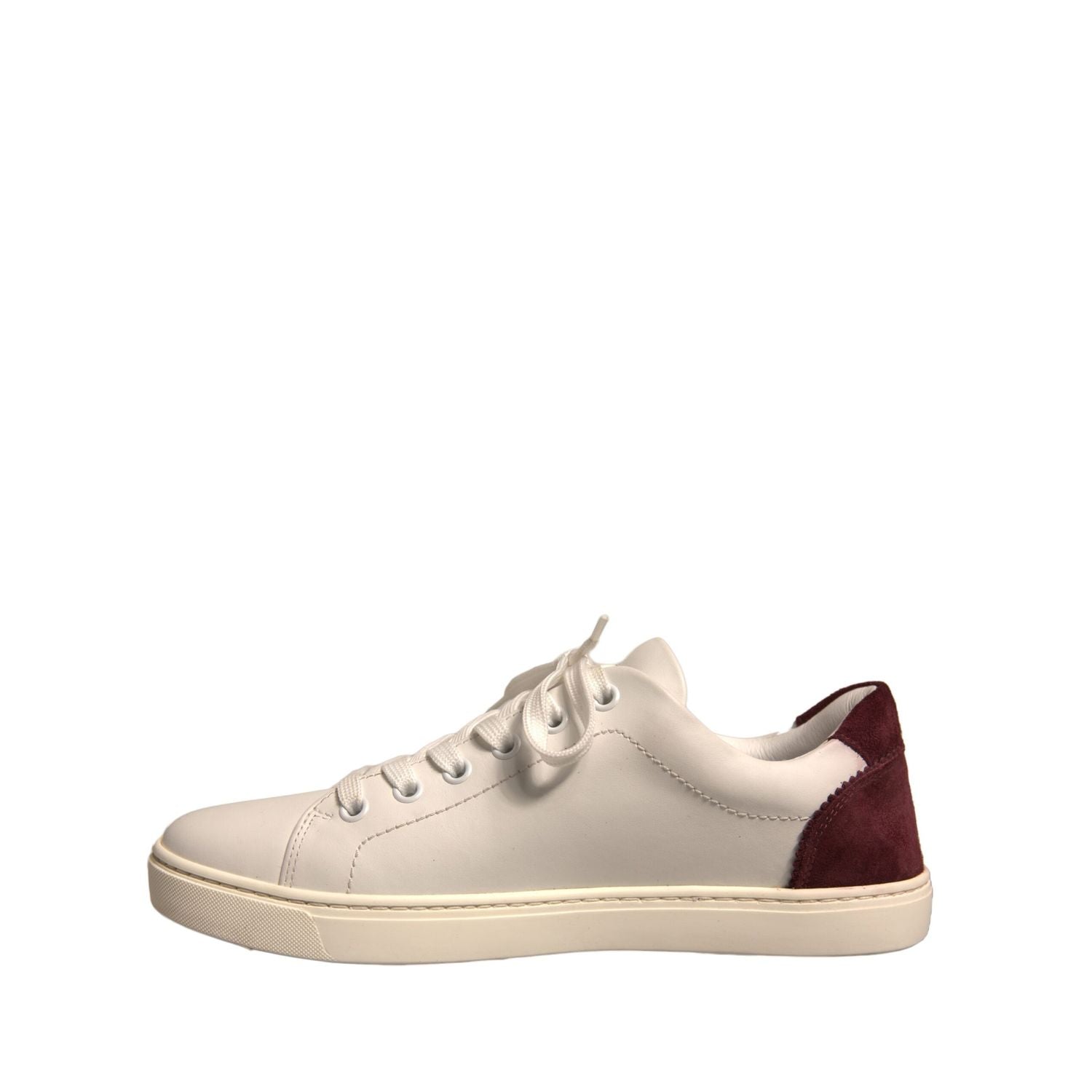 Dolce & Gabbana White Suede Leather Low Top Sneakers Shoes