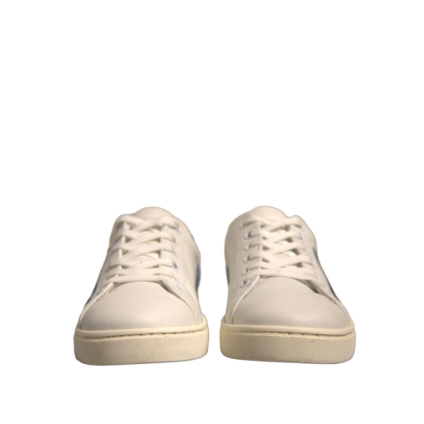 Dolce & Gabbana White Suede Leather Low Top Sneakers Shoes