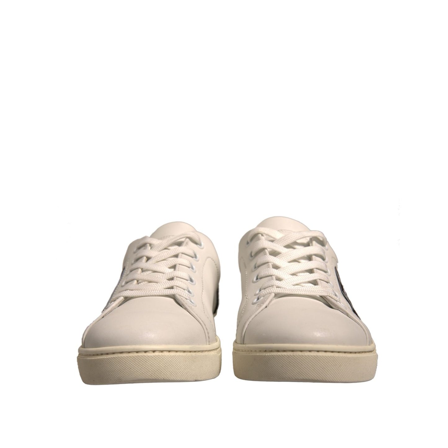 Dolce & Gabbana White Suede Leather Low Top Sneakers Shoes