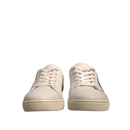Dolce & Gabbana White Suede Leather Low Top Sneakers Shoes