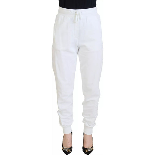 Dolce & Gabbana White Cotton Women Sweatpants Trouser Pants