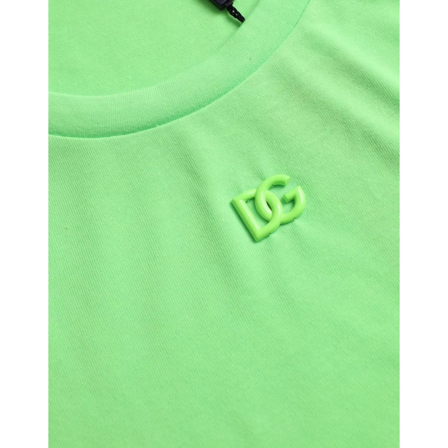 Dolce & Gabbana Green Embossed Logo Crew Neck Neon T-shirt TSH851964-58
