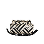 Dolce & Gabbana Black White Nylon Leather Travel Back Pack Bag