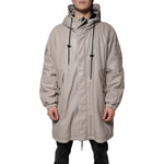MSGM Beige Full Zip Hooded Long Sleeves Casual Coat Jacket JKT41206-48