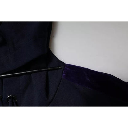 Dolce & Gabbana Blue Crown Cotton Hooded Sweatshirt Sweater