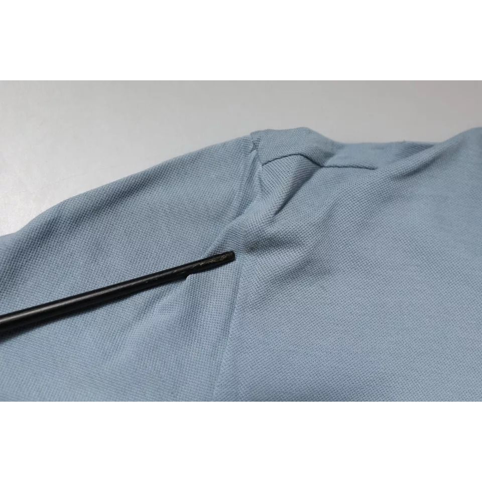 Dolce & Gabbana Blue Cotton Button Down Casual Men Polo Shirt