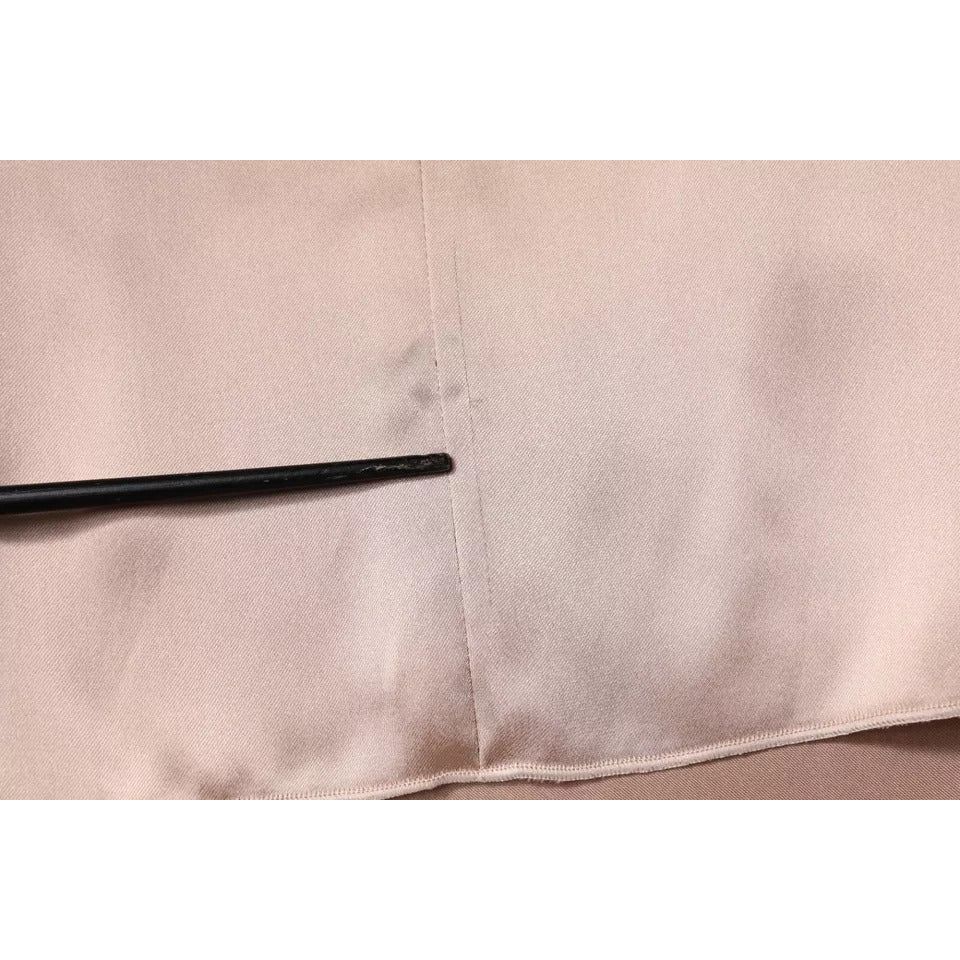 Emporio Armani Pink Satin Long Sleeves Sheath Wrap Mini Dress