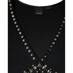 PINKO Black Embellished Polyester Sleeveless Shift A-line Mini Dress DR281354-42