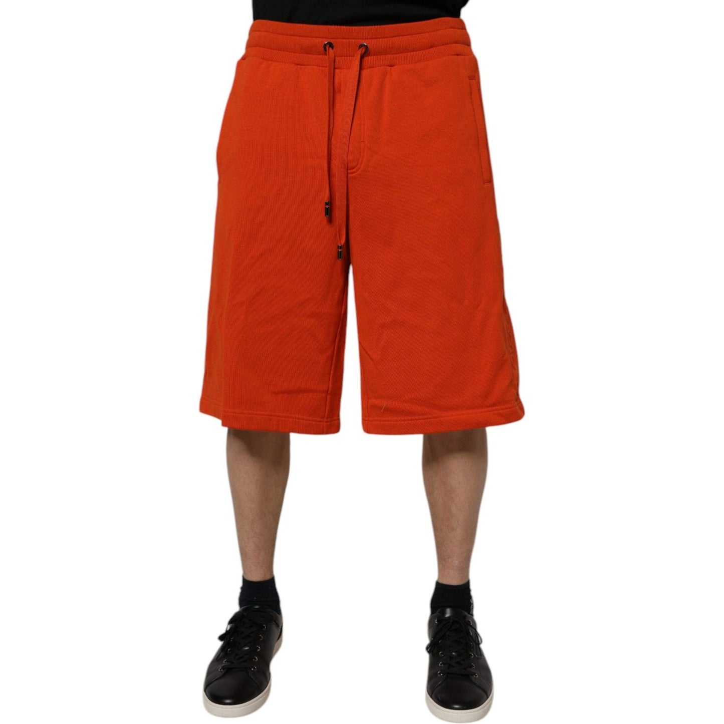 Dolce & Gabbana Red Cotton Blend Mid Waist Men Bermuda Shorts