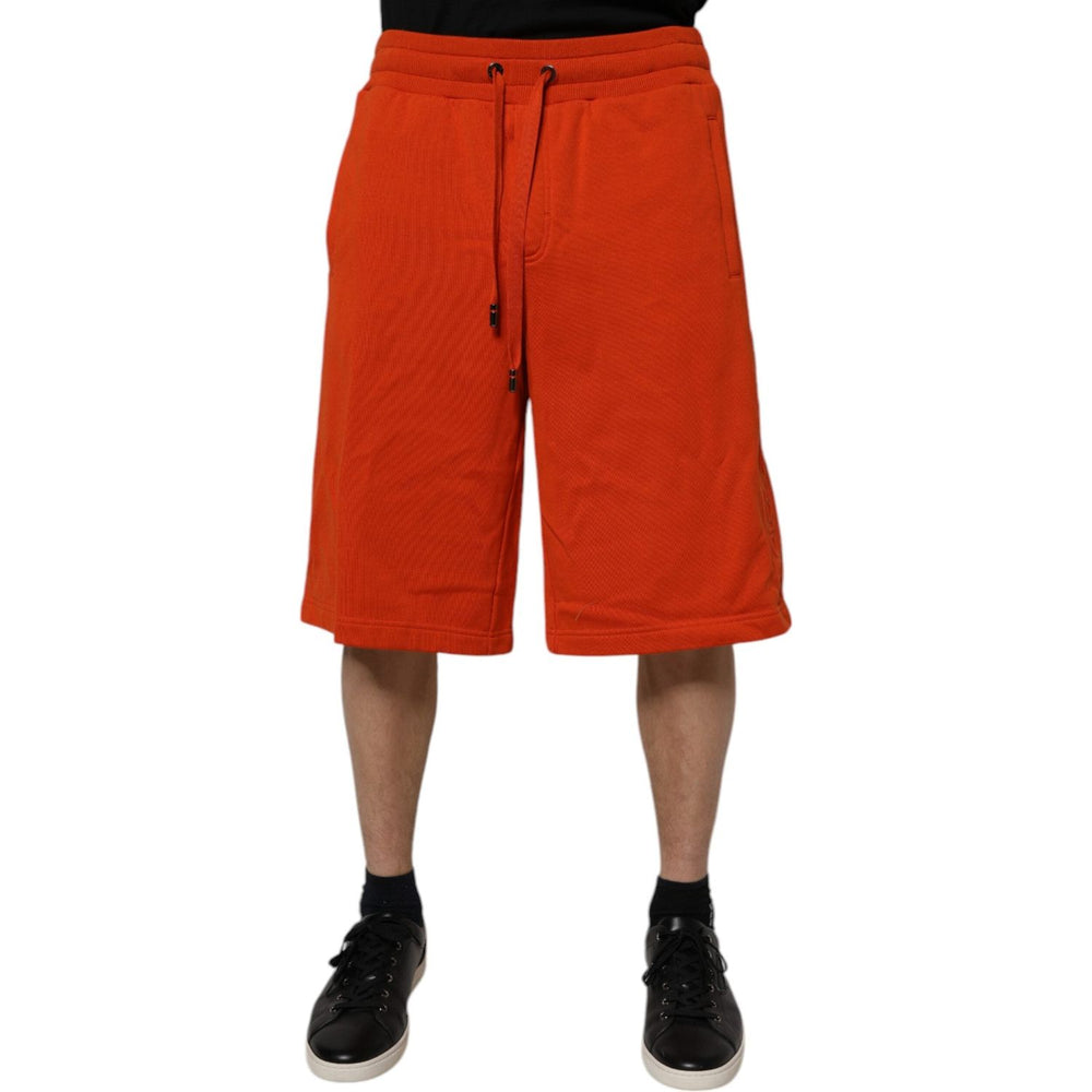 Dolce & Gabbana Red Cotton Blend Mid Waist Men Bermuda Shorts