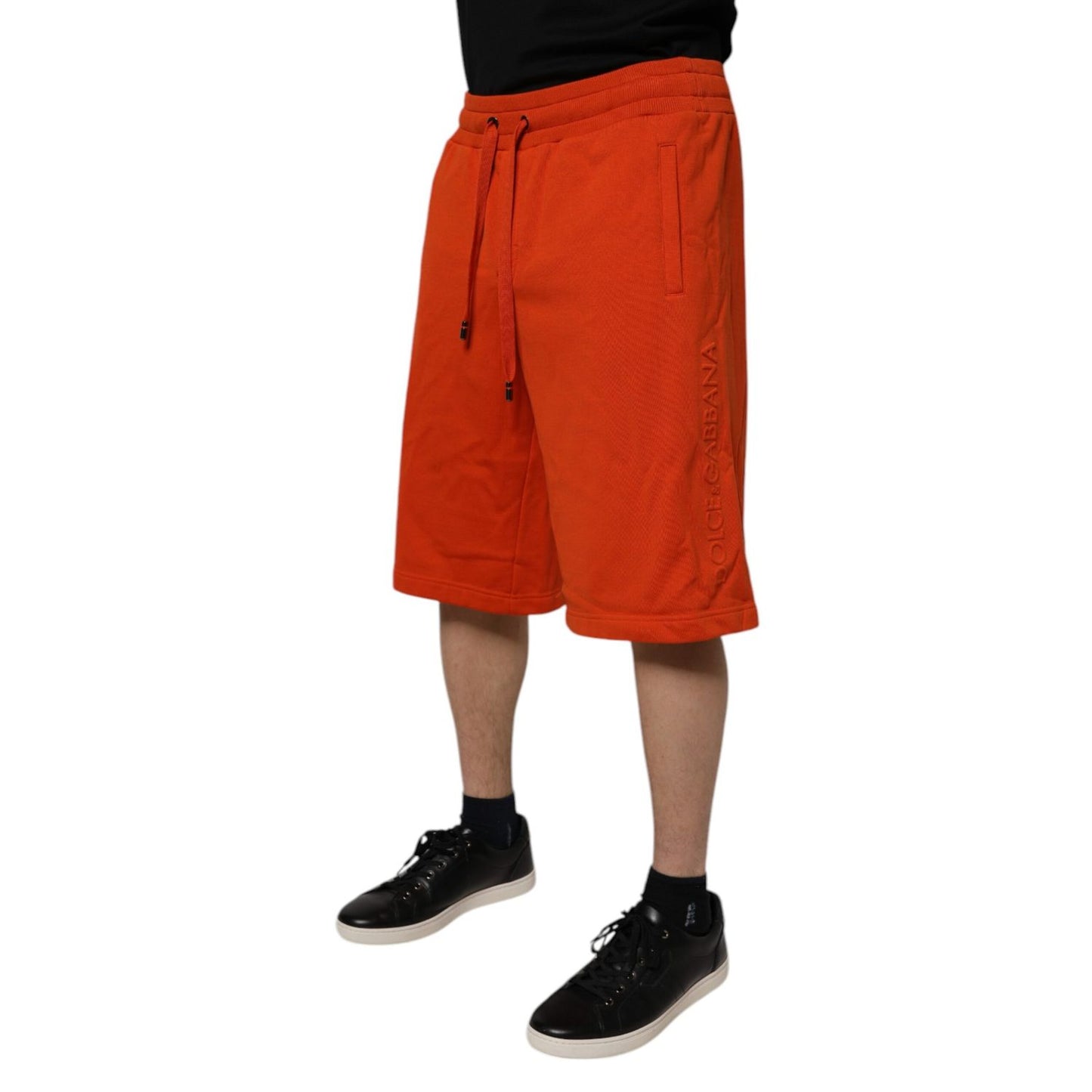 Dolce & Gabbana Red Cotton Blend Mid Waist Men Bermuda Shorts