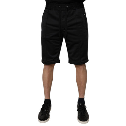Dolce & Gabbana Black Polyester Mid Waist Men Bermuda Shorts
