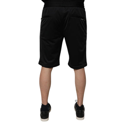 Dolce & Gabbana Black Polyester Mid Waist Men Bermuda Shorts