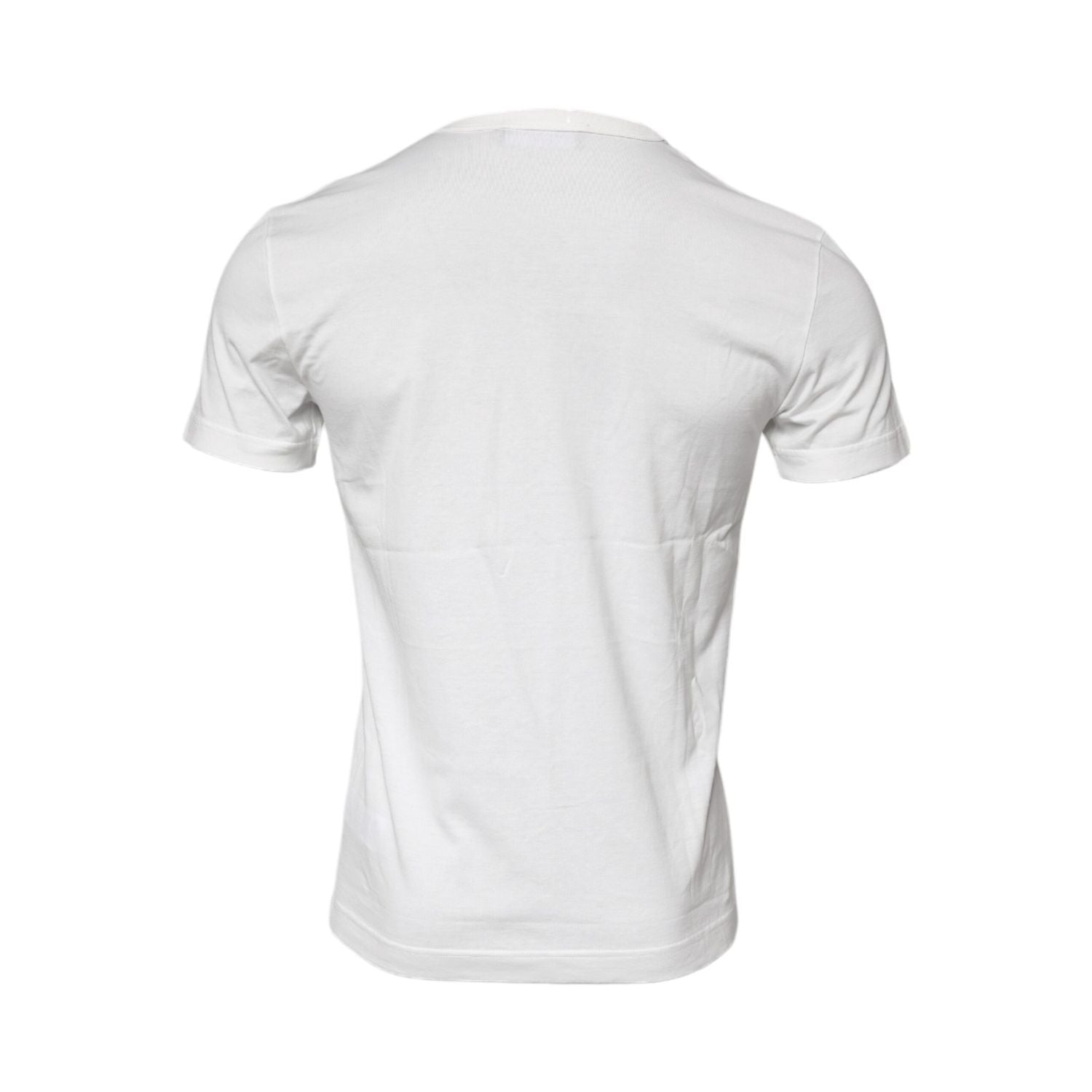 Dolce & Gabbana White Cotton Logo Floral Crew Neck T-shirt