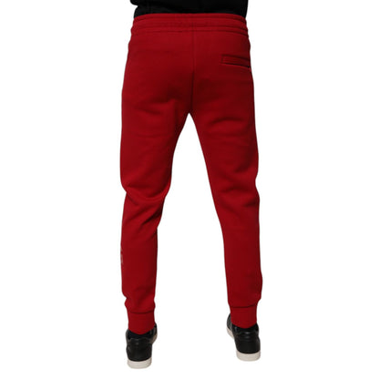Dolce & Gabbana Red Cotton Jogger Jogging Pants