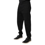 Dolce & Gabbana Black Logo Patch CottonJogger Sweatpants Pants