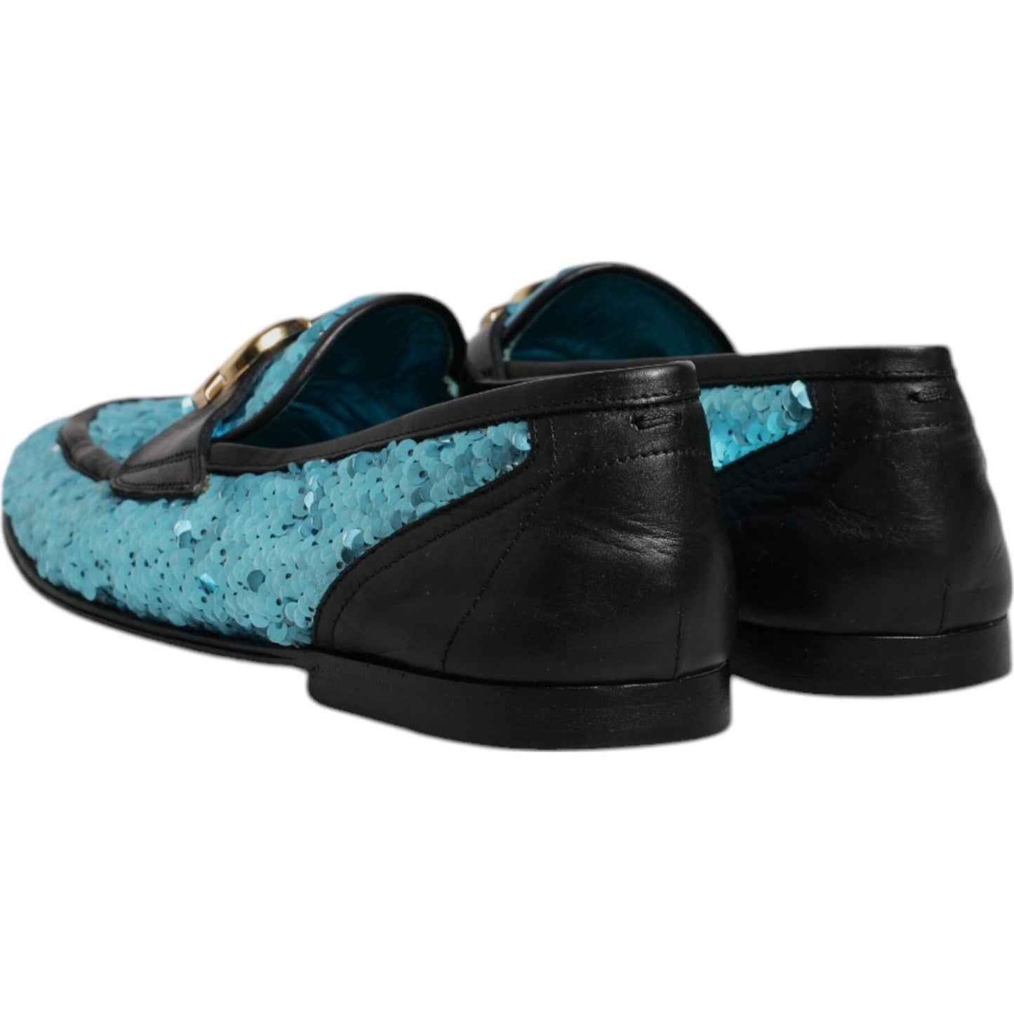 Dolce & Gabbana Blue Sequined Loafers Formal Dress Shoes MV7046-40