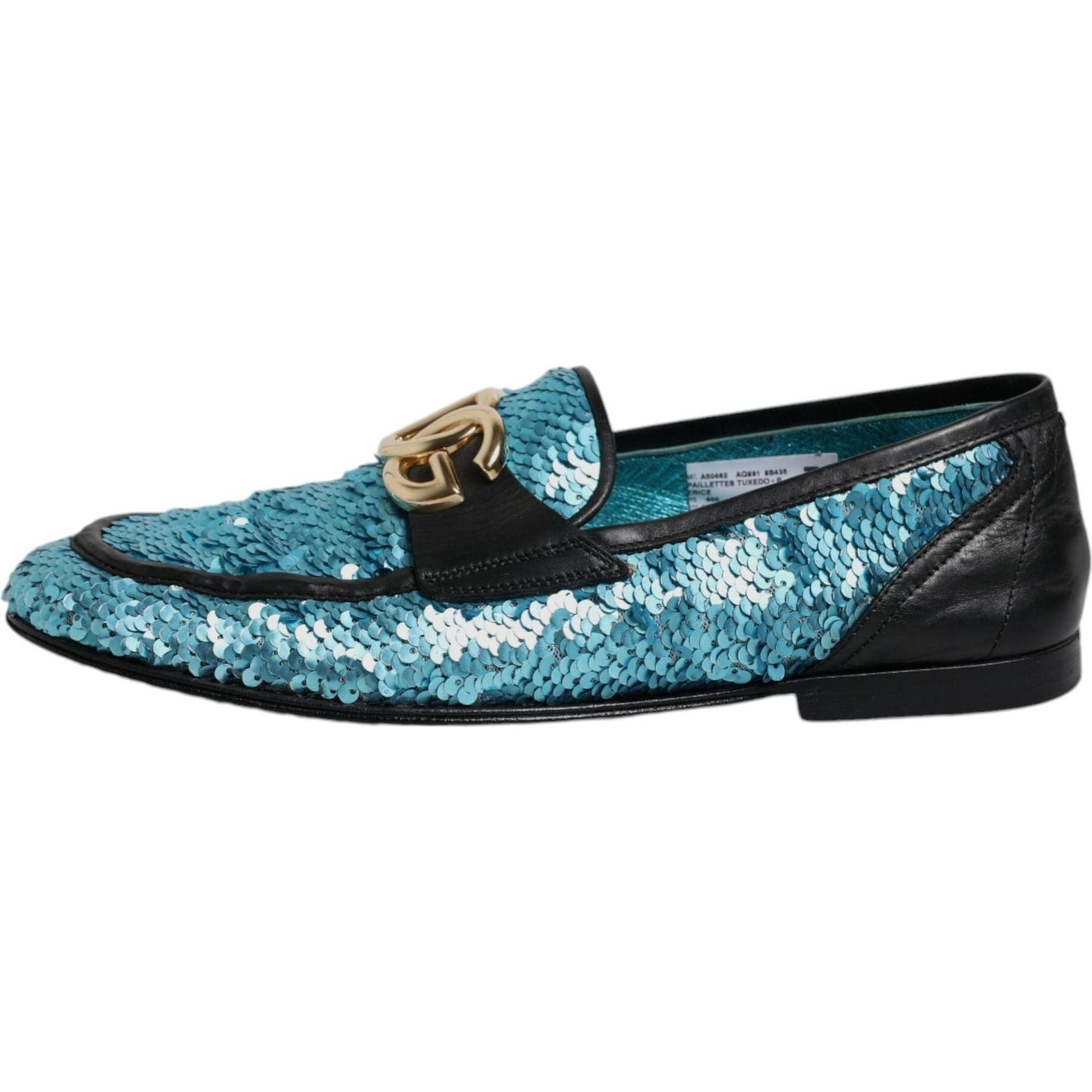 Dolce & Gabbana Blue Sequined Loafers Formal Dress Shoes MV7046-40
