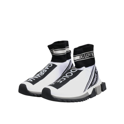 Dolce & Gabbana White Black Sorrento Socks Sneakers Shoes