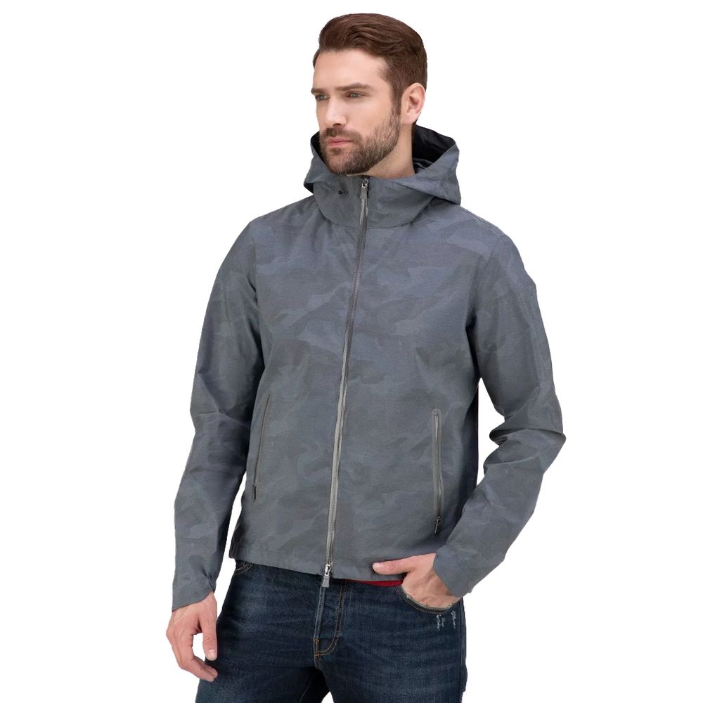 Front view with bag zipped and handles upright.