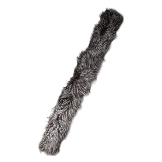 Dolce & Gabbana Gray Fox Fur Neck Wrap Warmer Winter Scarf MS7118