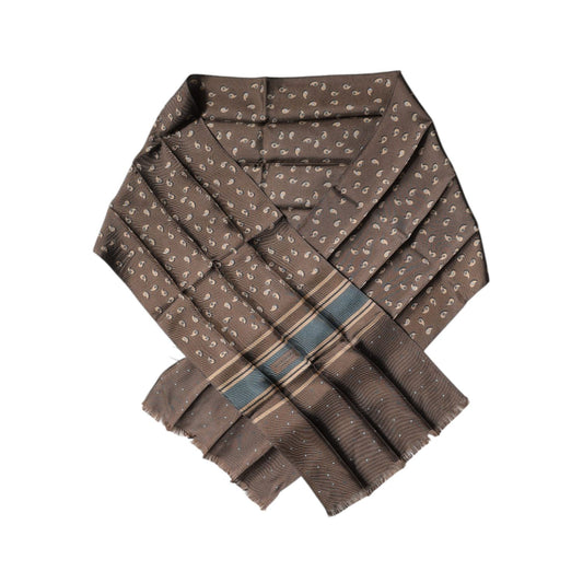 Dolce & Gabbana Brown Fantasy Silk Neck Wrap Shawl Scarf MS7305