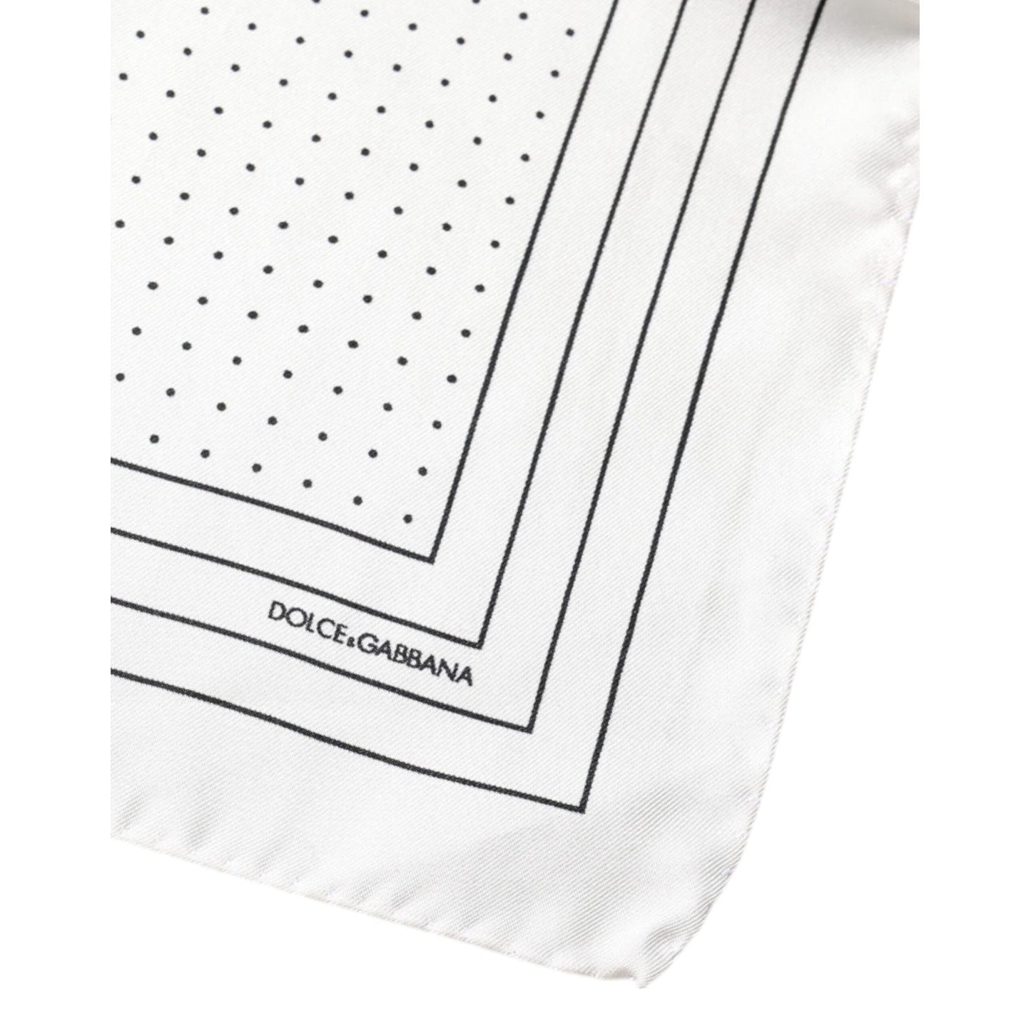 Dolce & Gabbana White Polka Dots Square Handkerchief Scarf