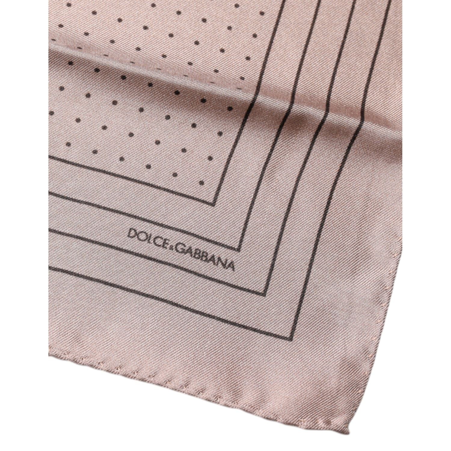 Dolce & Gabbana Pink Polka Dots Square Handkerchief Scarf