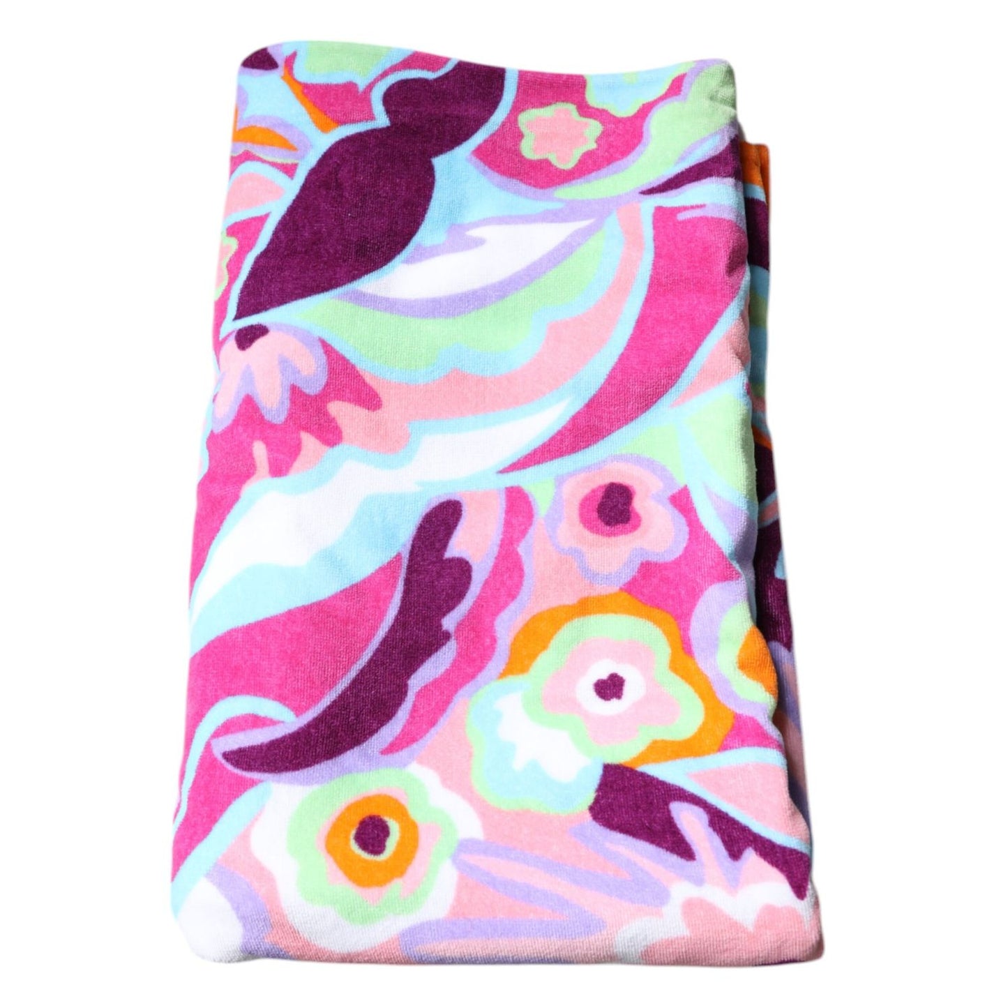 Dolce & Gabbana Multicolor Floral Print Cotton Beach Towel