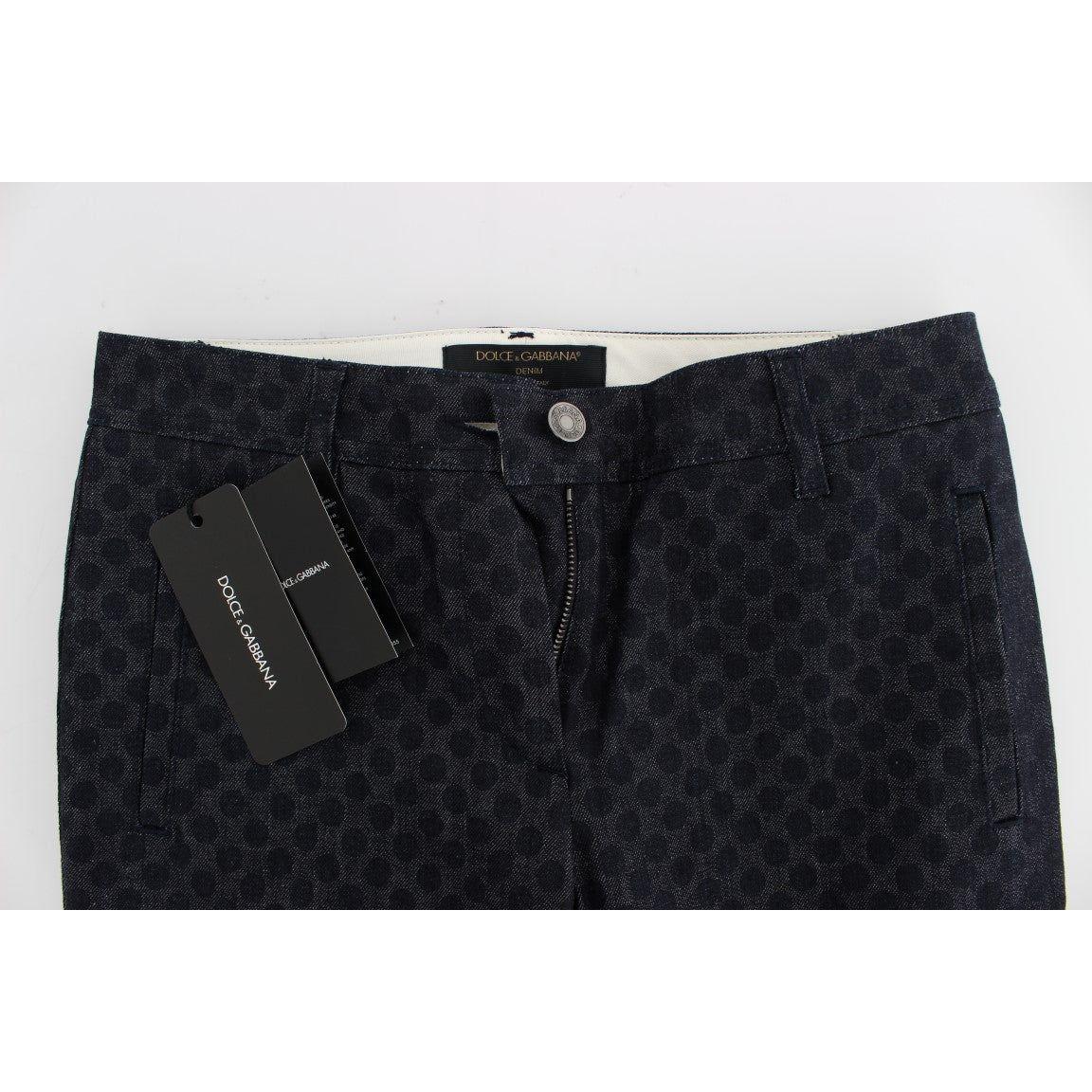 时尚圆点七分牛仔裤