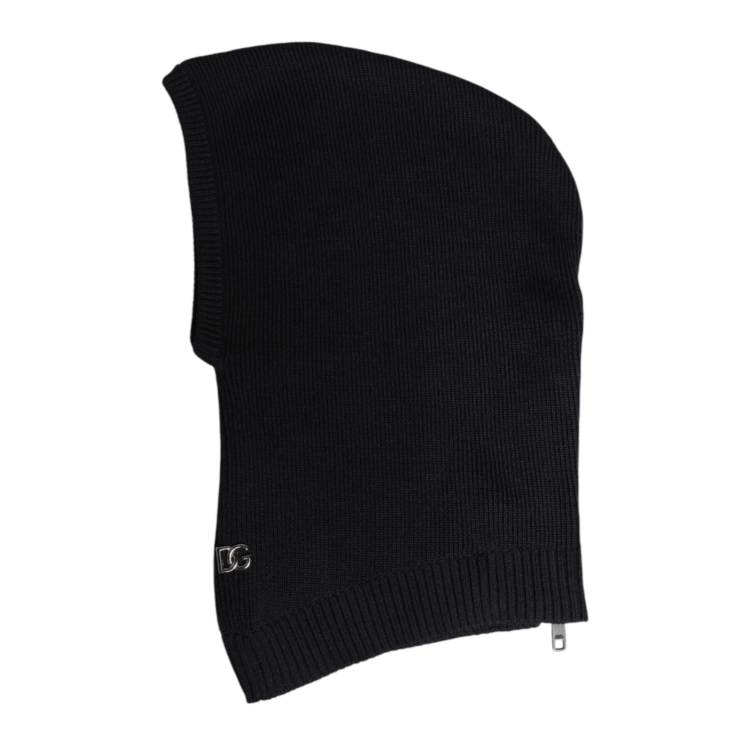 Dolce & Gabbana Black Wool Whole Head Wrap Balaclava Hat