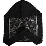 Dolce & Gabbana Black Floral Lace Whole Head Wrap Hat HAT9753-58