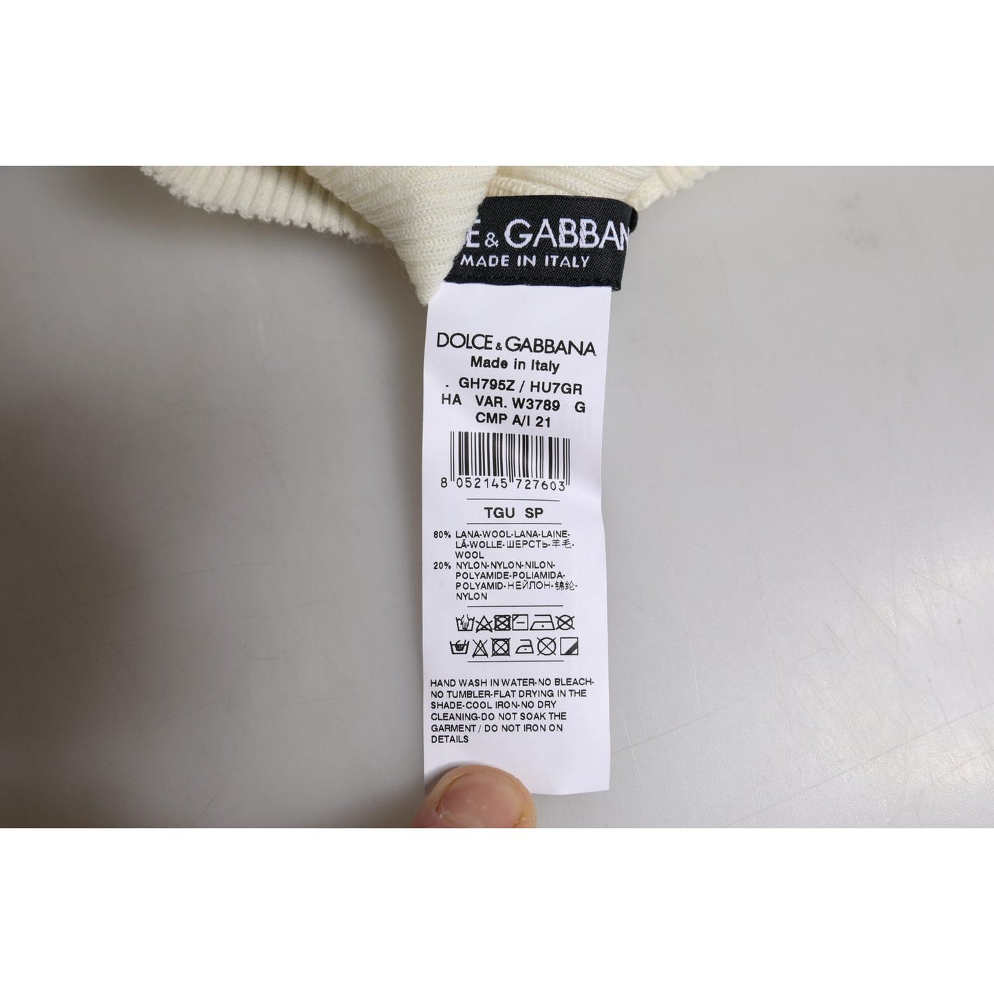 Dolce & Gabbana Beige Wool Blend Knitted Beanie Cap