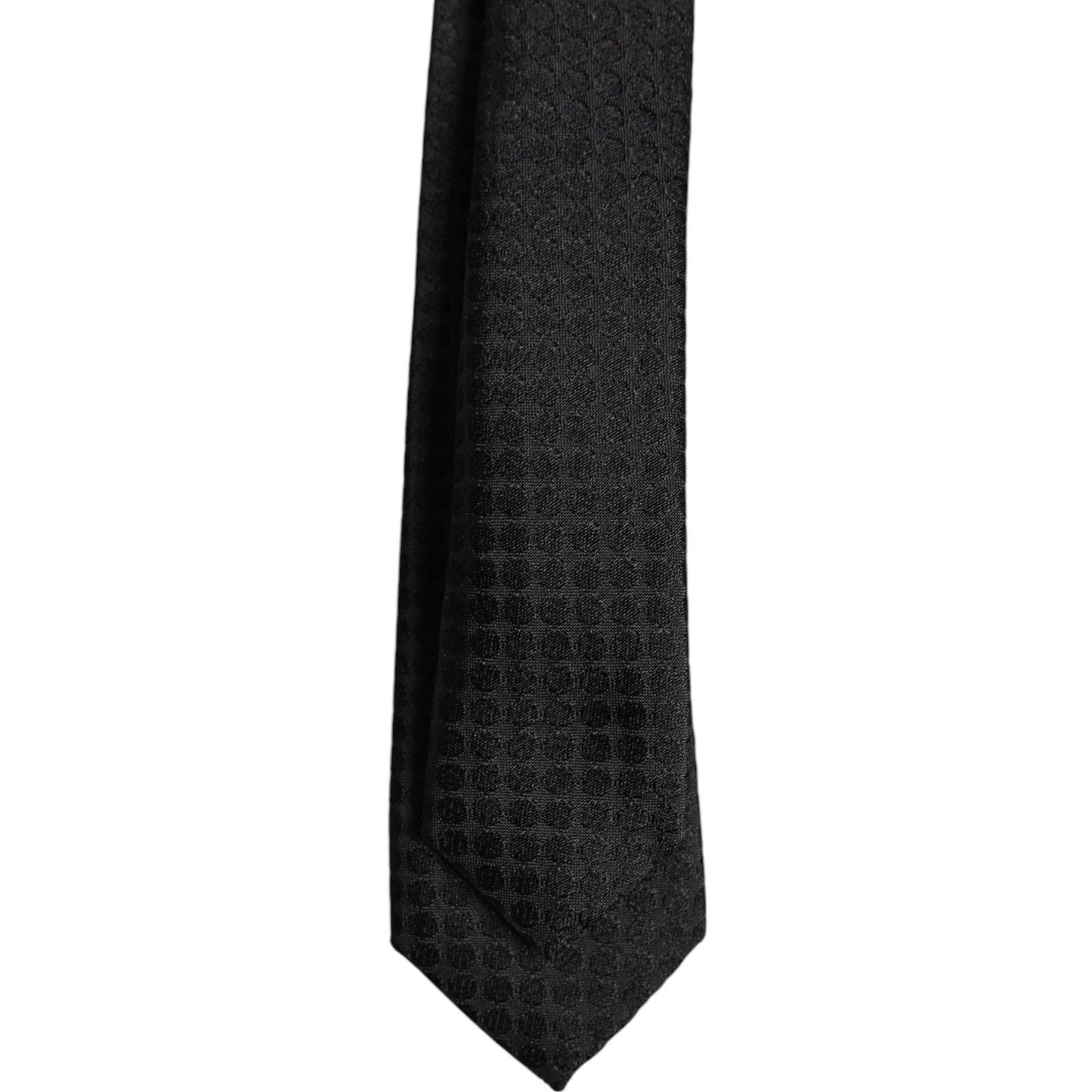 Dolce & Gabbana Black Circles Silk Adjustable Necktie Tie