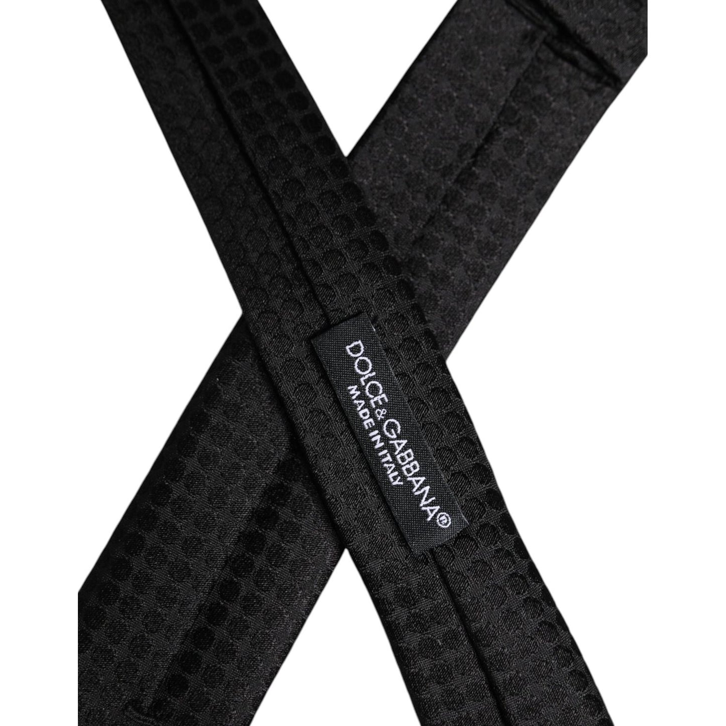 Dolce & Gabbana Black Circles Silk Adjustable Necktie Tie