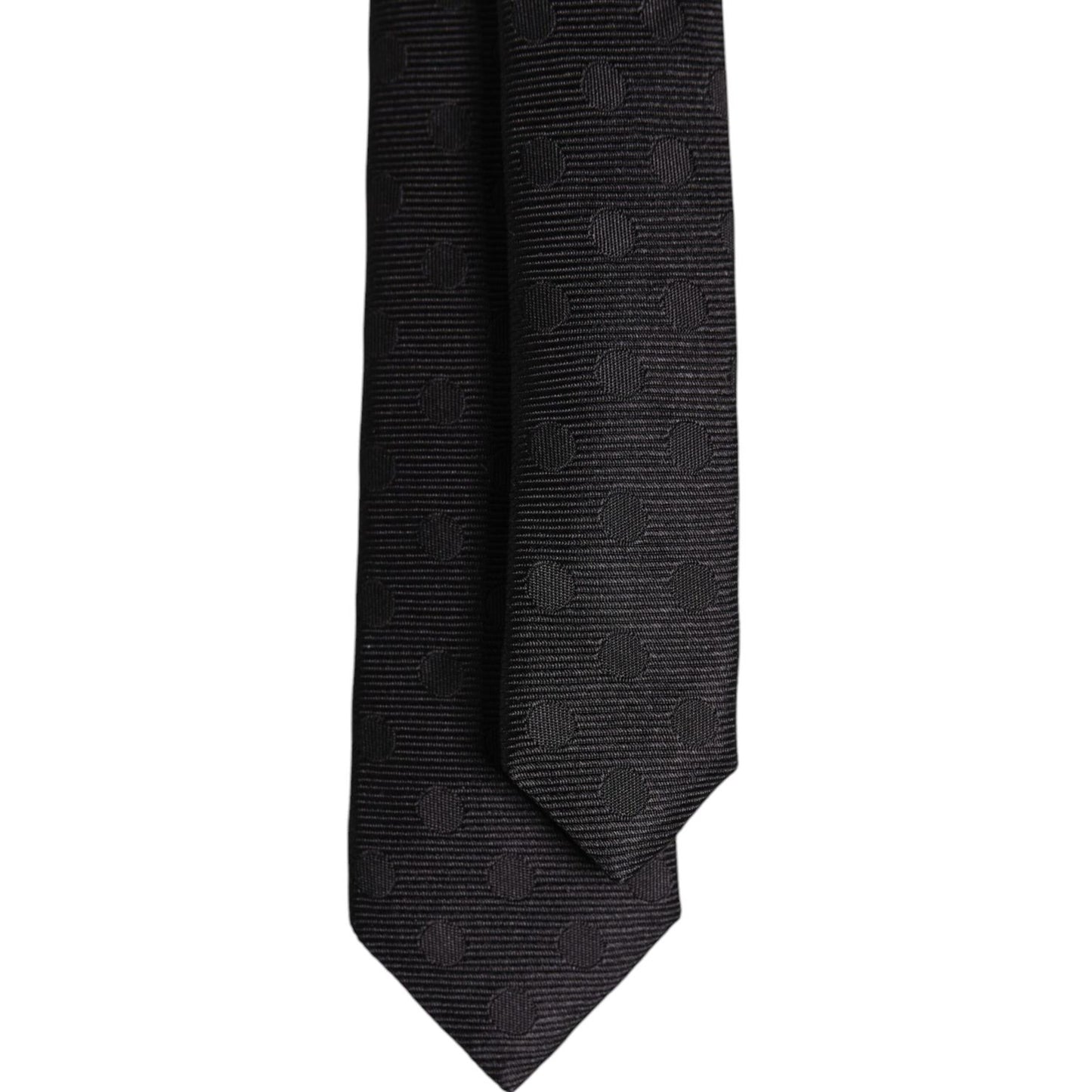 Dolce & Gabbana Black Circles Silk Adjustable Necktie Tie