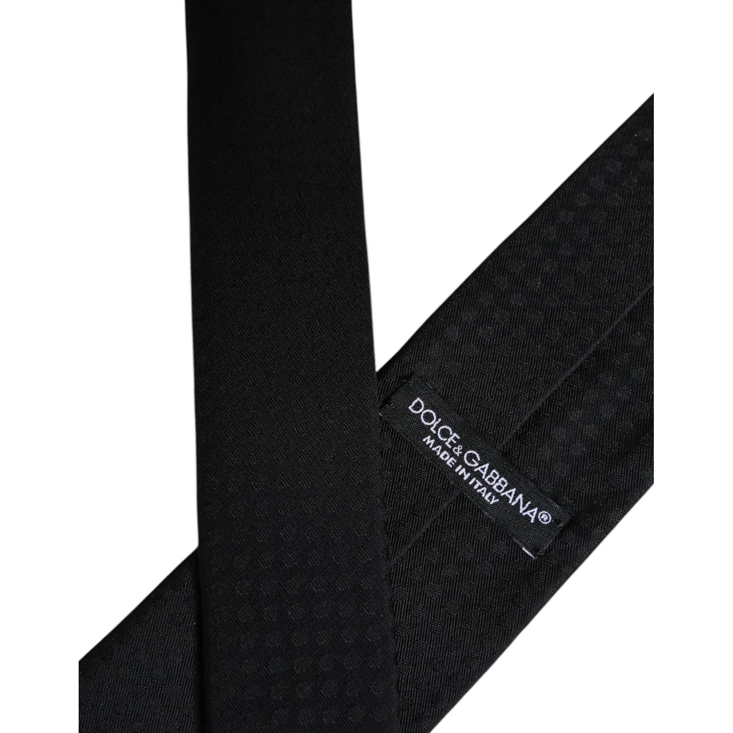 Dolce & Gabbana Black Circles Silk Adjustable Necktie Tie