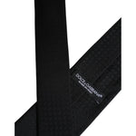 Dolce & Gabbana Black Circles Silk Adjustable Necktie Tie
