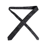 Dolce & Gabbana Black Gray Flower Print Adjustable Necktie Tie