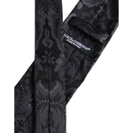 Dolce & Gabbana Black Gray Flower Print Adjustable Necktie Tie