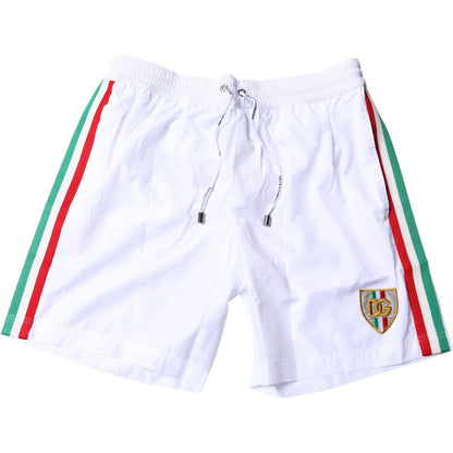 Dolce & Gabbana White Stripes Beachwear Shorts 2 Pc Swimwear