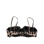 Dolce & Gabbana Brown Leopard Nylon Balconcino Bra Underwear