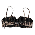 Dolce & Gabbana Brown Leopard Nylon Balconcino Bra Underwear