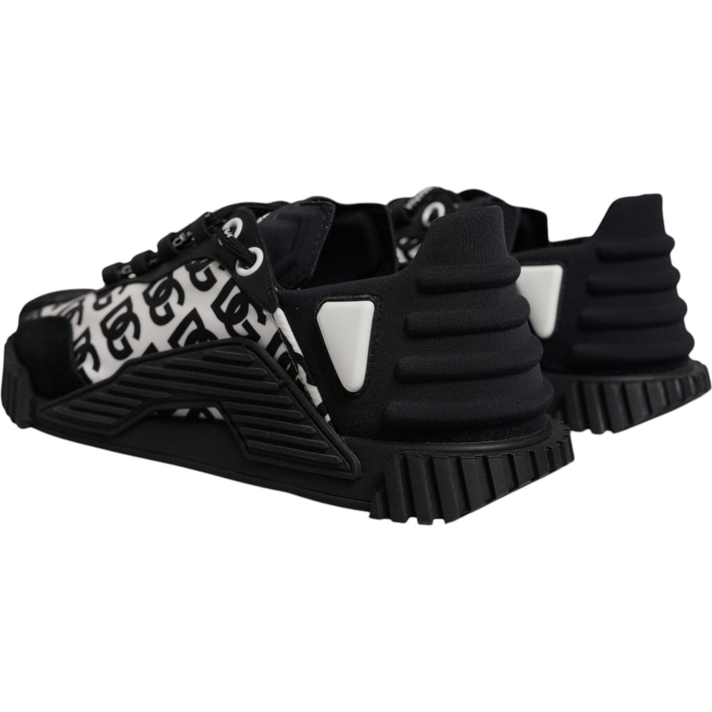 Dolce & Gabbana Black Logo Lace Up Low Top NS1 Sneakers Shoes