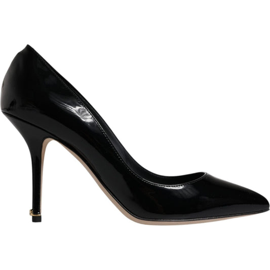 Dolce & Gabbana Black Patent Leather High Heels Pumps Shoes