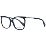 Yohji Yamamoto Black Women Glasses Frame in acetate, square full-rim design, 58-16-145, with demo lenses.